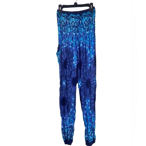 Bohemian Blue/Purple Print Harem Cotton Pant - Picture 1 of 8